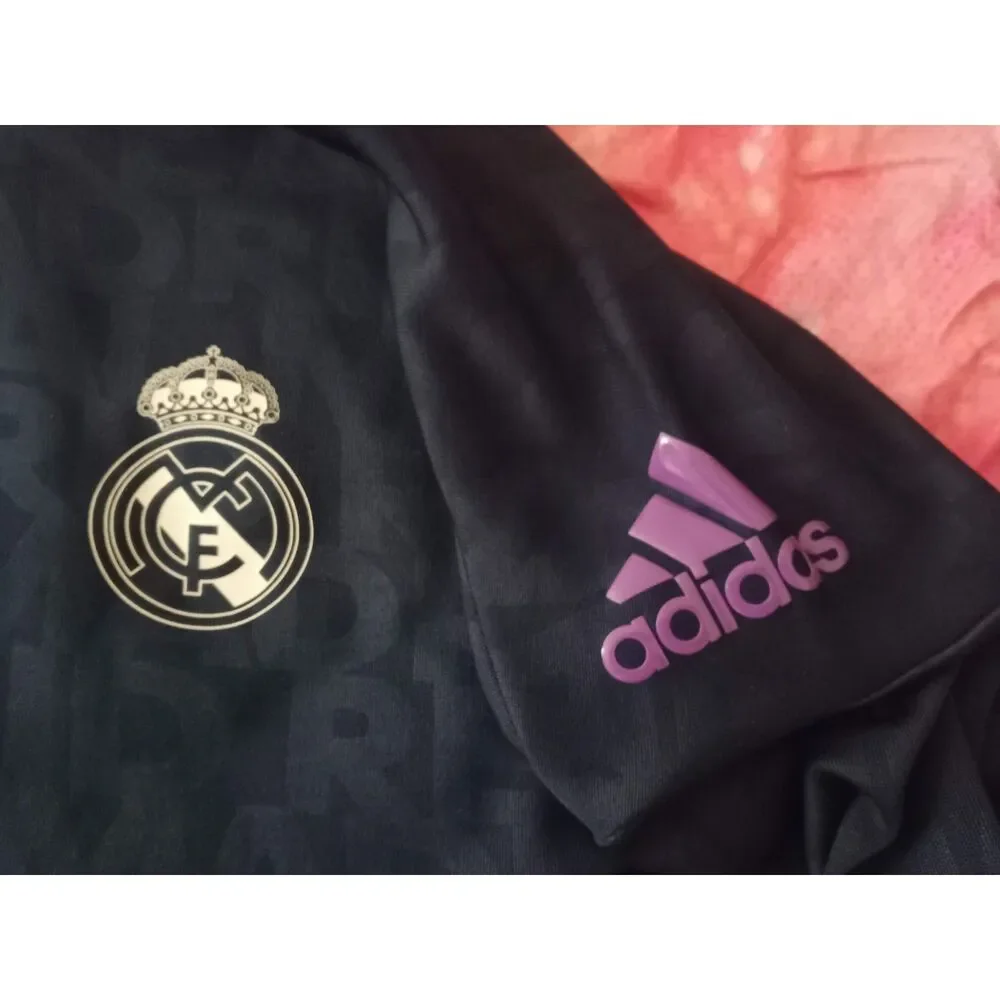 Adidas Real Madrid Navy Blue & Purple Hoodie Tracksuit Top Jacket Men's Medium